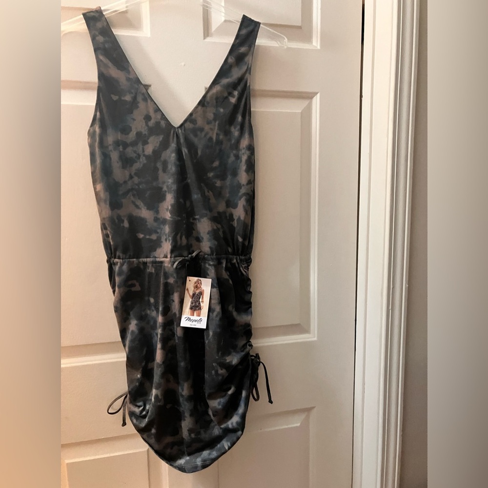 NWT camo mini dress with touched tied sides